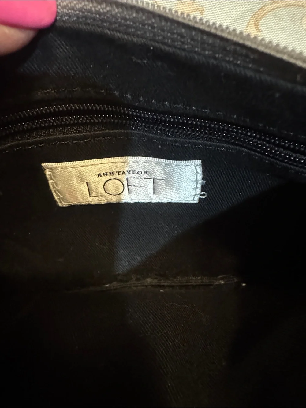 LOFT Black Leather Wristlet Clutch